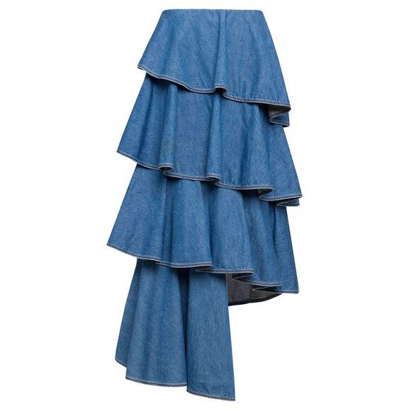 ALAIA Handbags - Alaia Women Denim Spiral Skirt